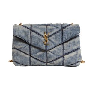 Saint Laurent Toy Lou Loulou Puffer Matelassé Denim Crossbody Bag